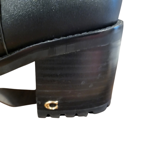 Coach Women's Joy Leather Boots Chunky Heel Size 9.5B - Picture 3 of 9